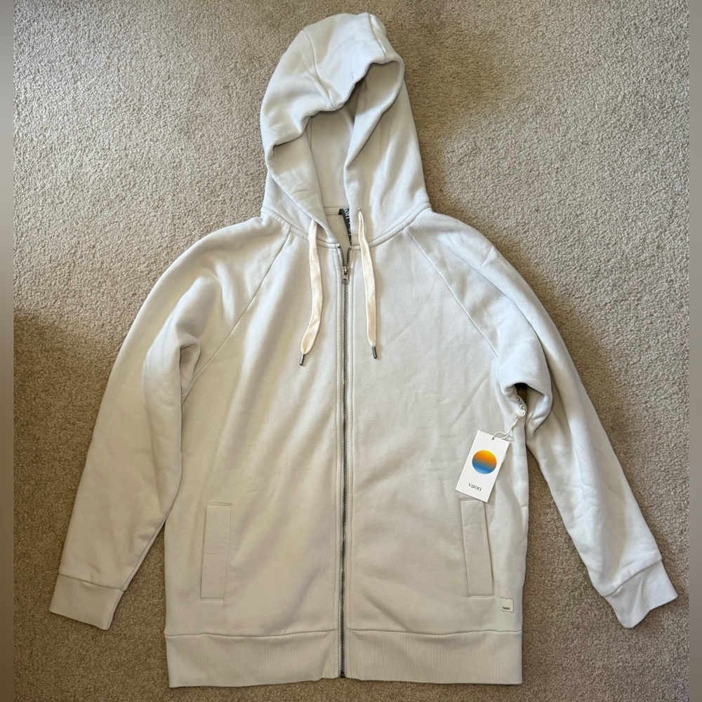NWT Vuori Restore Hoodie Sweatshirt Jacket * Salt Cream * Small S